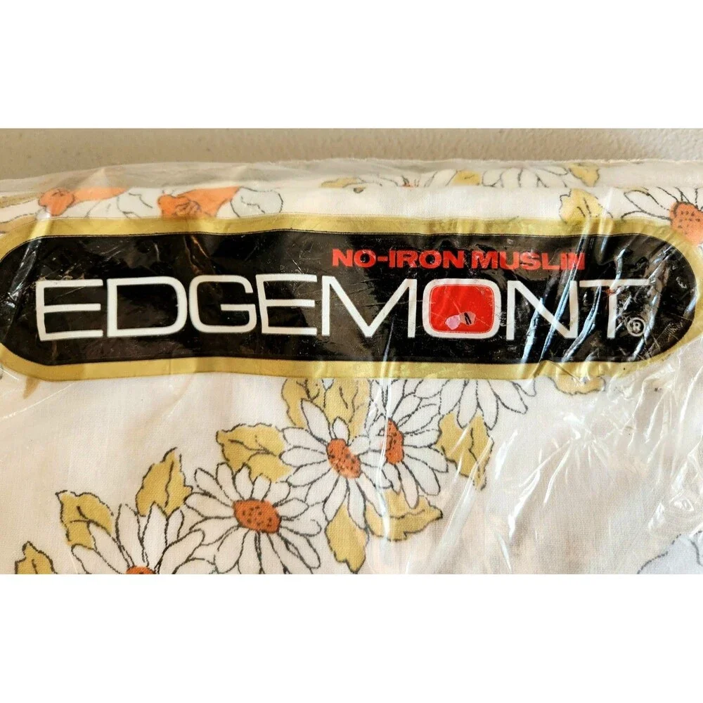 Vintage NWT NOS Cannon EDGEMONT Full Fitted Sheet Floral Garlands Muslin  *